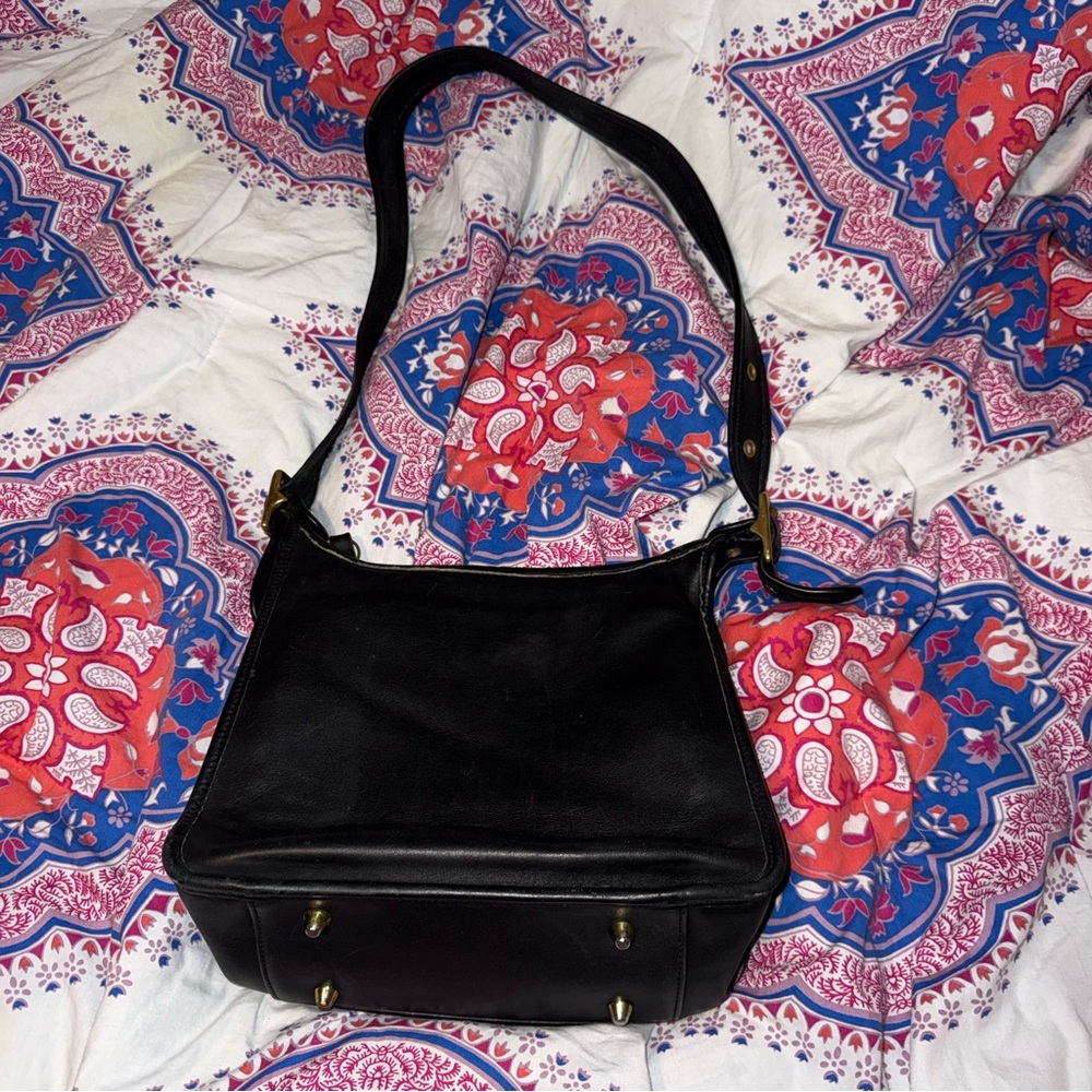 Vtg Coach Legacy Zip #9966 Black Leather Crossbody Shoulder Bag Gold Hardware